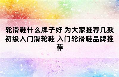 轮滑鞋什么牌子好 为大家推荐几款初级入门滑轮鞋 入门轮滑鞋品牌推荐